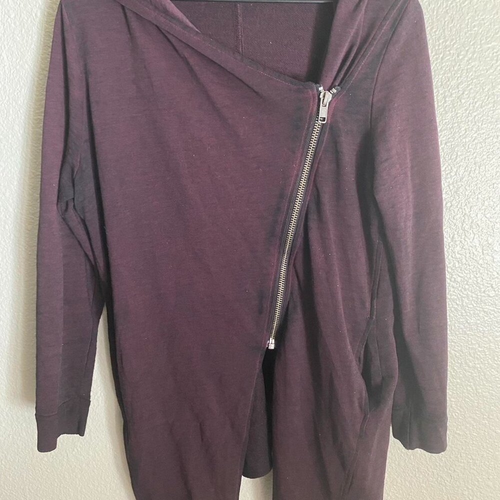 H&M Women's Burgundy and Black Grundge Jacket